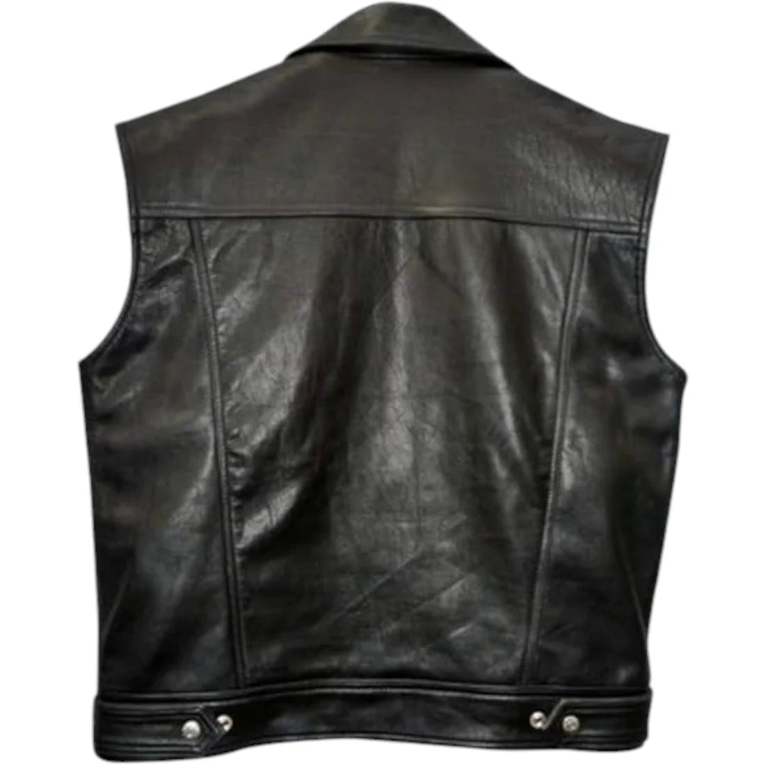 Men's Retro Café Racer Biker Vest – Genuine Lambskin Leather
