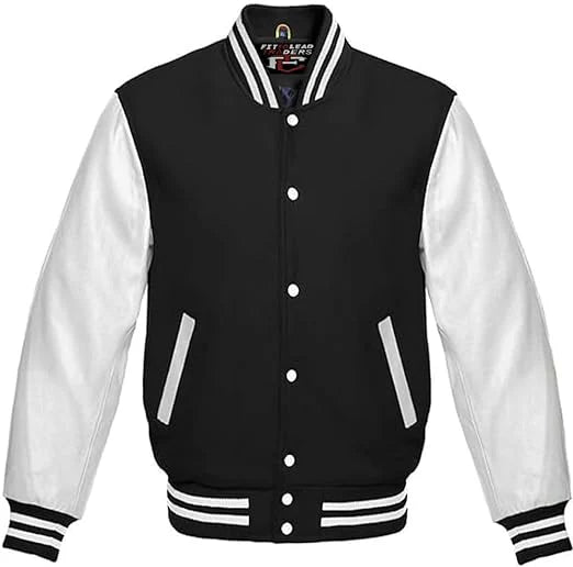 Varsity Lettermen Bomber Style All Wool & White Color Sleeves Jacket