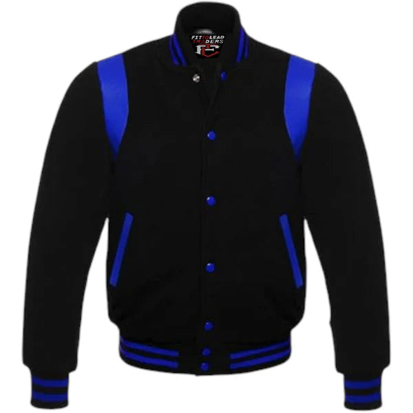 Retro Baseball Jacket – Wool Body & Leather Shoulder Inserts