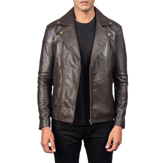 Brown Vintage Biker Leather Jacket