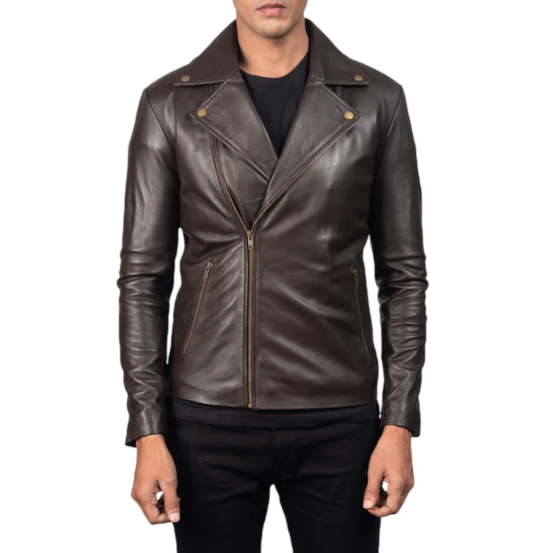 Brown Vintage Biker Leather Jacket