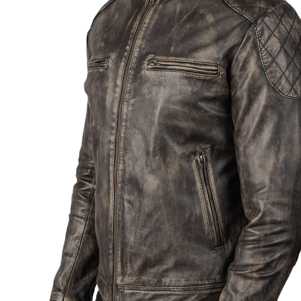 Gatsby Timeless Distressed Brown Leather Jacket