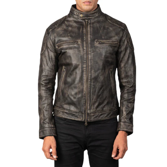 Gatsby Timeless Distressed Brown Leather Jacket