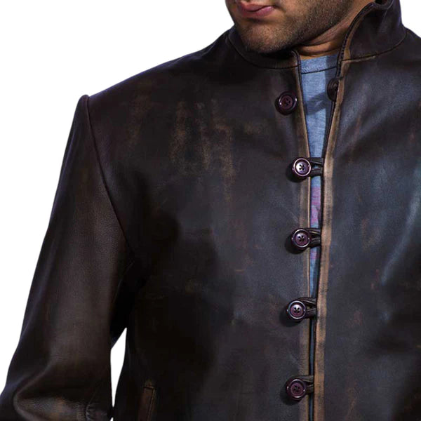 Men's Premium Drakeshire Brown Leather Jacket