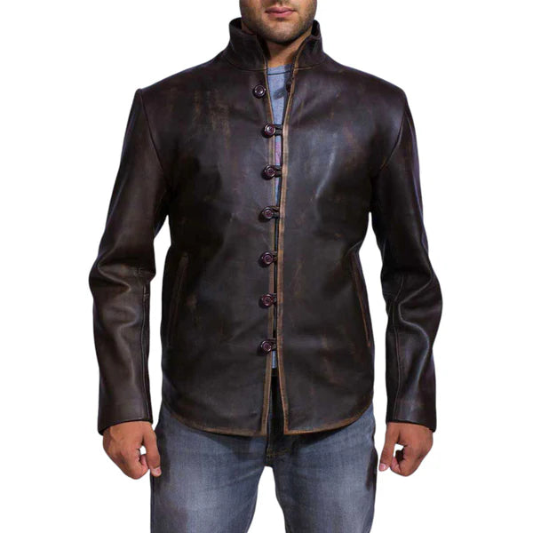 Men's Premium Drakeshire Brown Leather Jacket