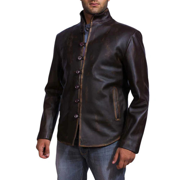 Men's Premium Drakeshire Brown Leather Jacket