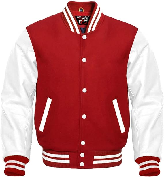 Varsity Lettermen Bomber Style All Wool & White Color Sleeves Jacket