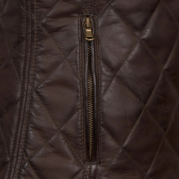 Women's Quilted Leather Vest