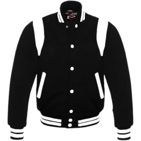 Retro Baseball Jacket – Wool Body & Leather Shoulder Inserts